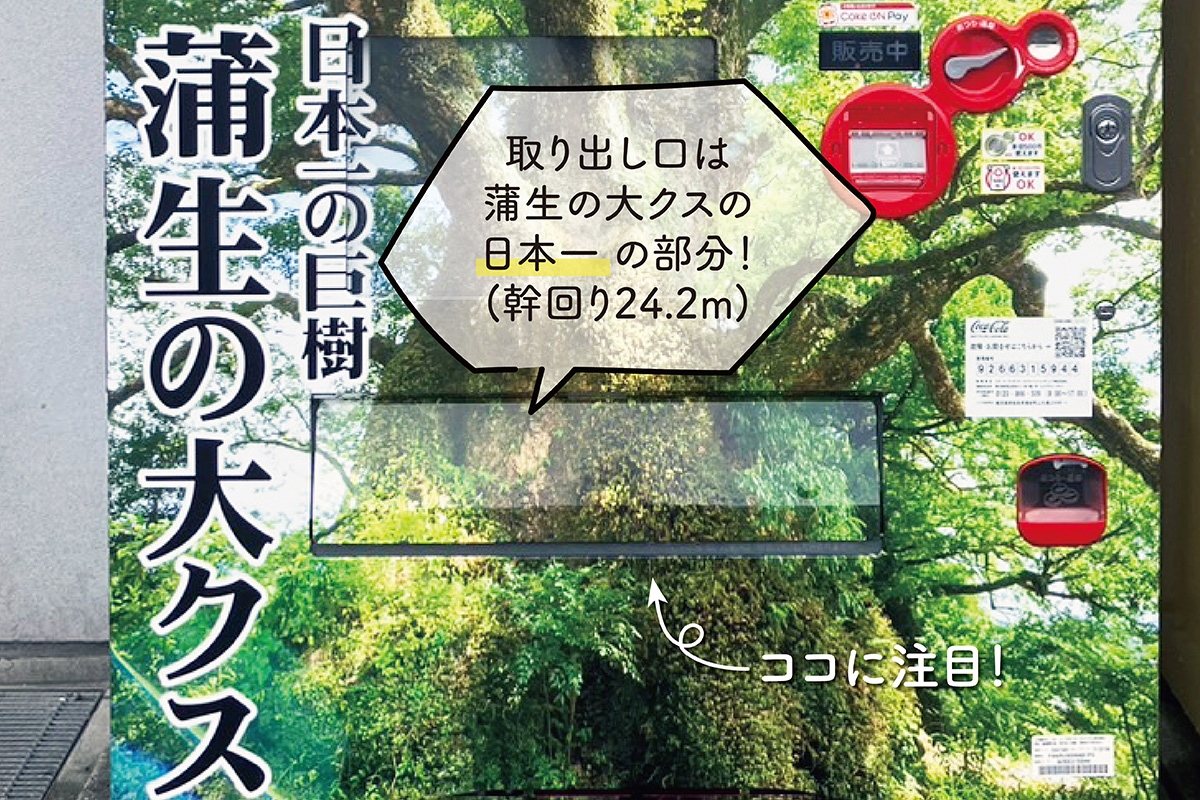 日本一の部分から商品が取り出せます!